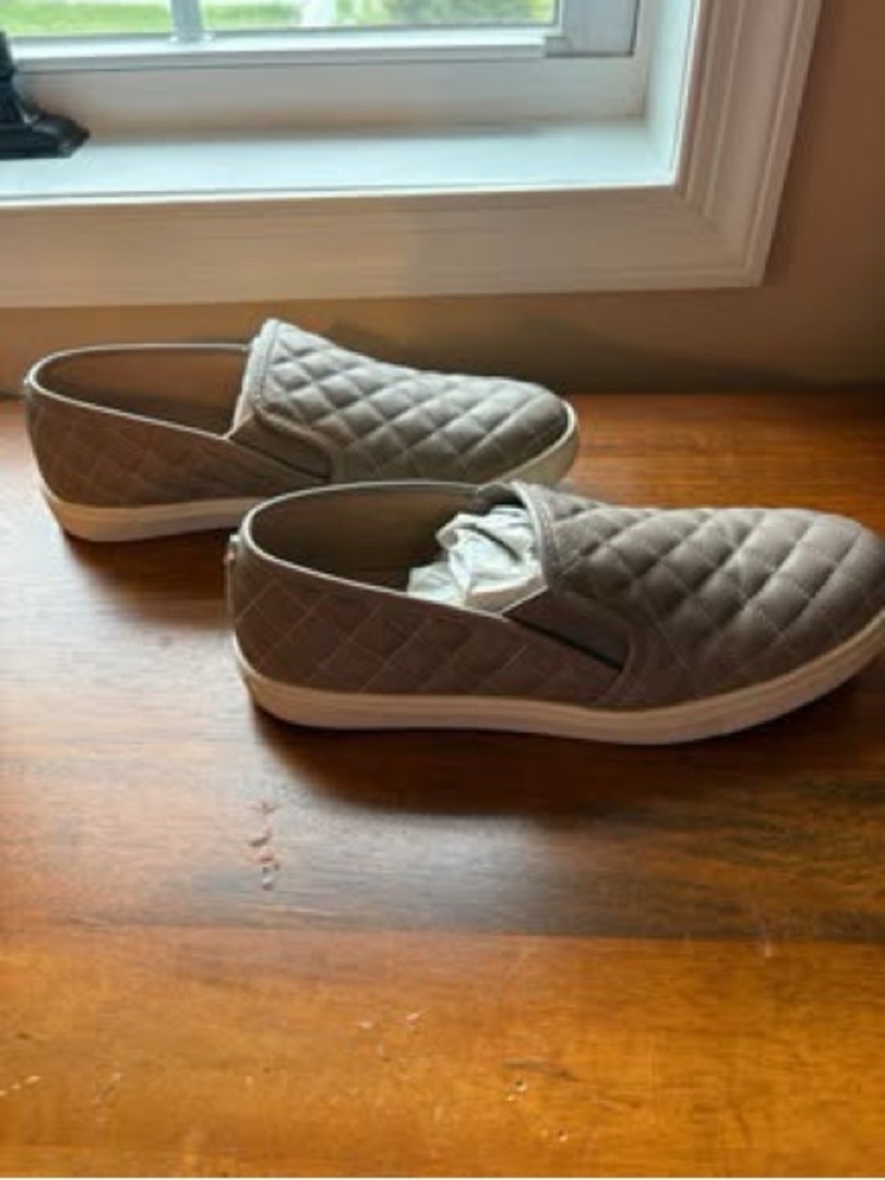 Steve Madden Quilted Slip-On Sneakers in Light Taupe